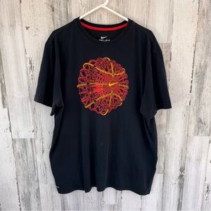 Nike Dri-Fit Men’s Size XL Graphic Short Sleeve Tee In Black/Orange Gold Graphic